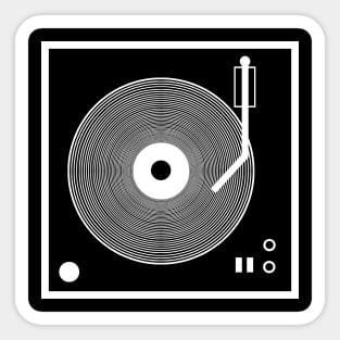 Record player - turntable in white Sticker